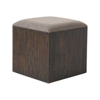 Tristan stool by Renwil, mango wood, walnut finish, woven seat