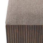 Tristan stool by Renwil, mango wood, walnut finish, woven seat