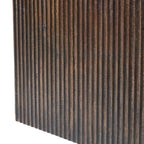 Tristan stool by Renwil, mango wood, walnut finish, woven seat