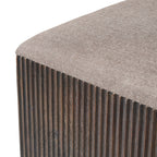 Tristan stool by Renwil, mango wood, walnut finish, woven seat