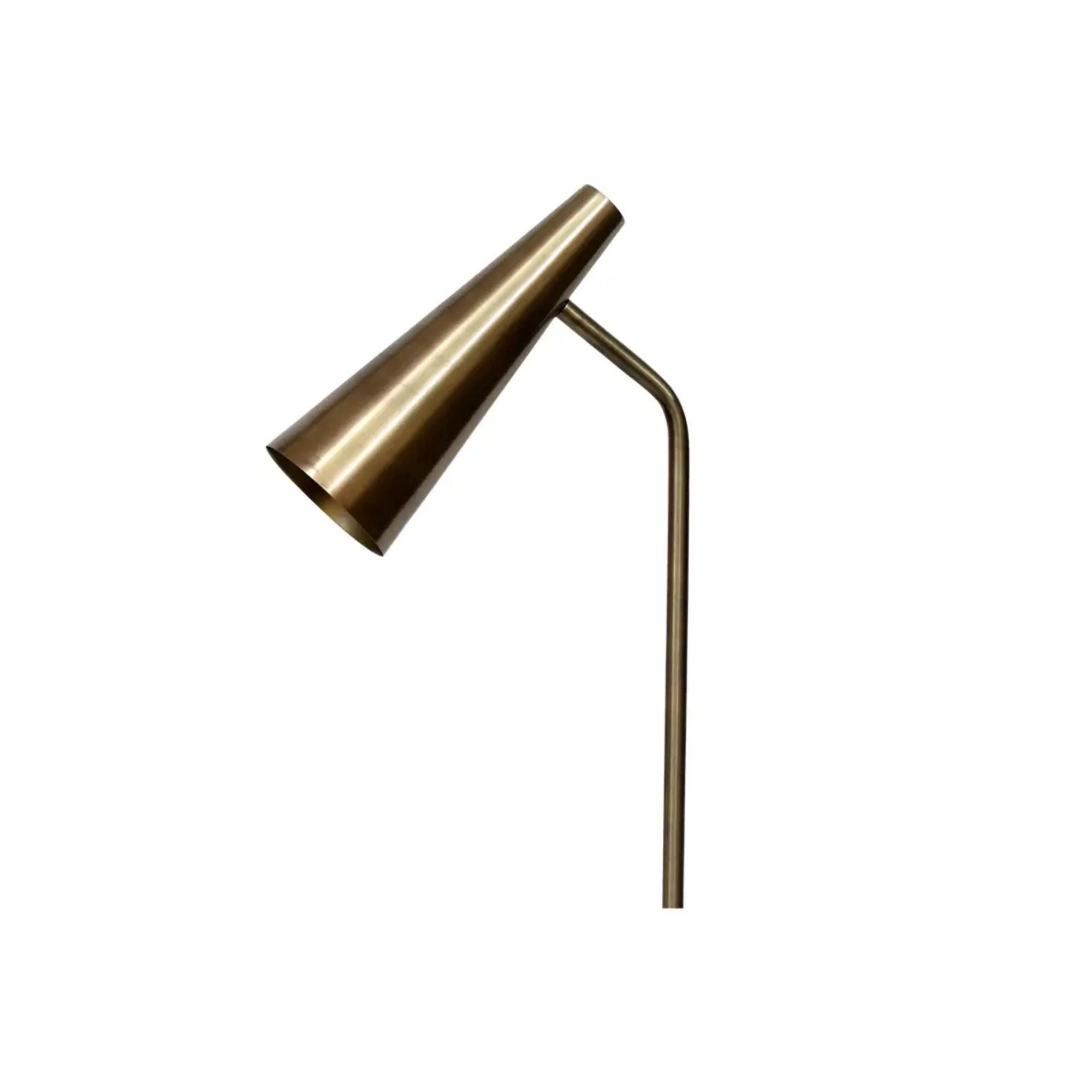 Trumpet floor lamp by Moe's Home Collection, iron, warm gold finish trumpet shade