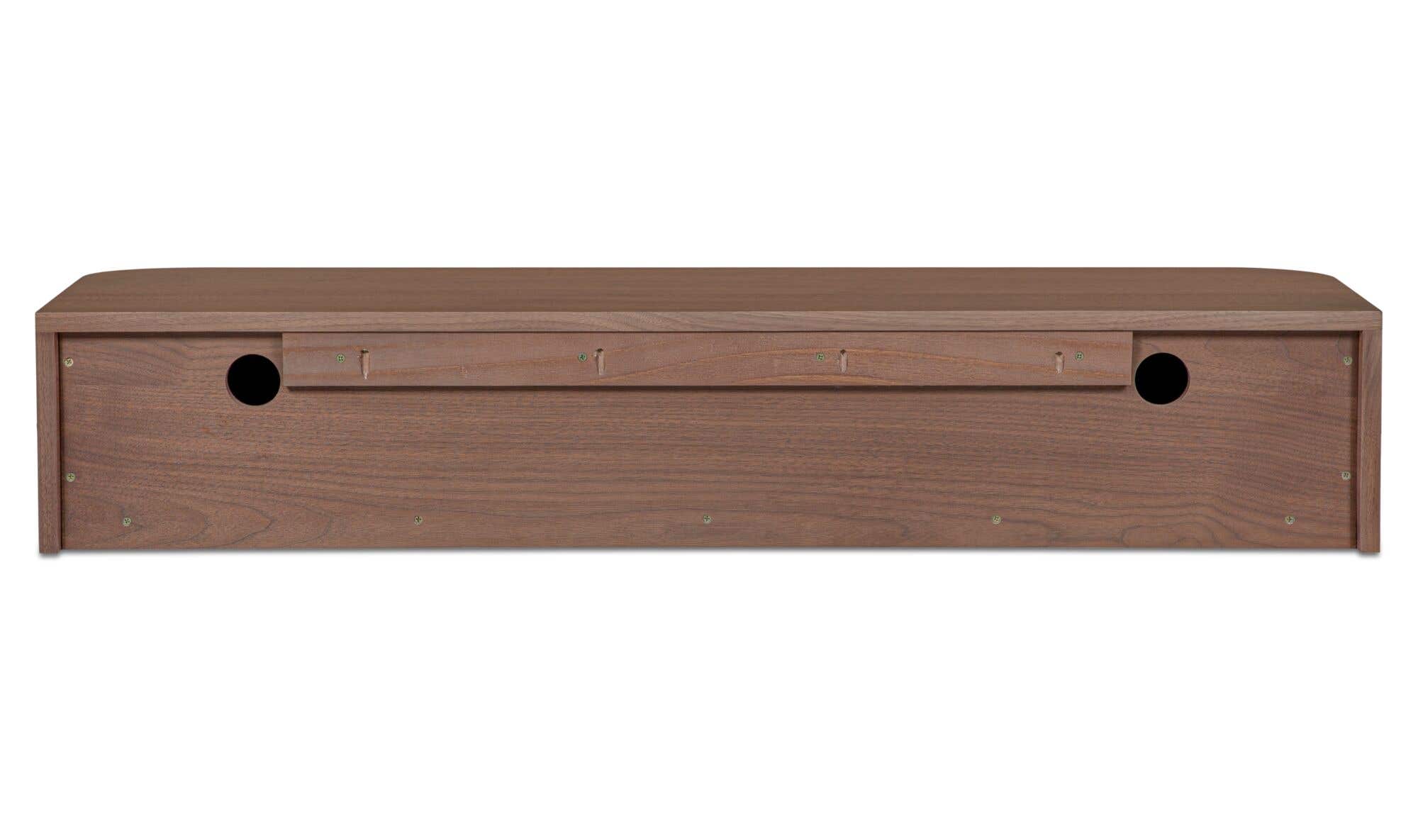 Solid Wood Round Off Floating Console Table