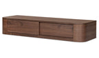 Solid Wood Round Off Floating Console Table