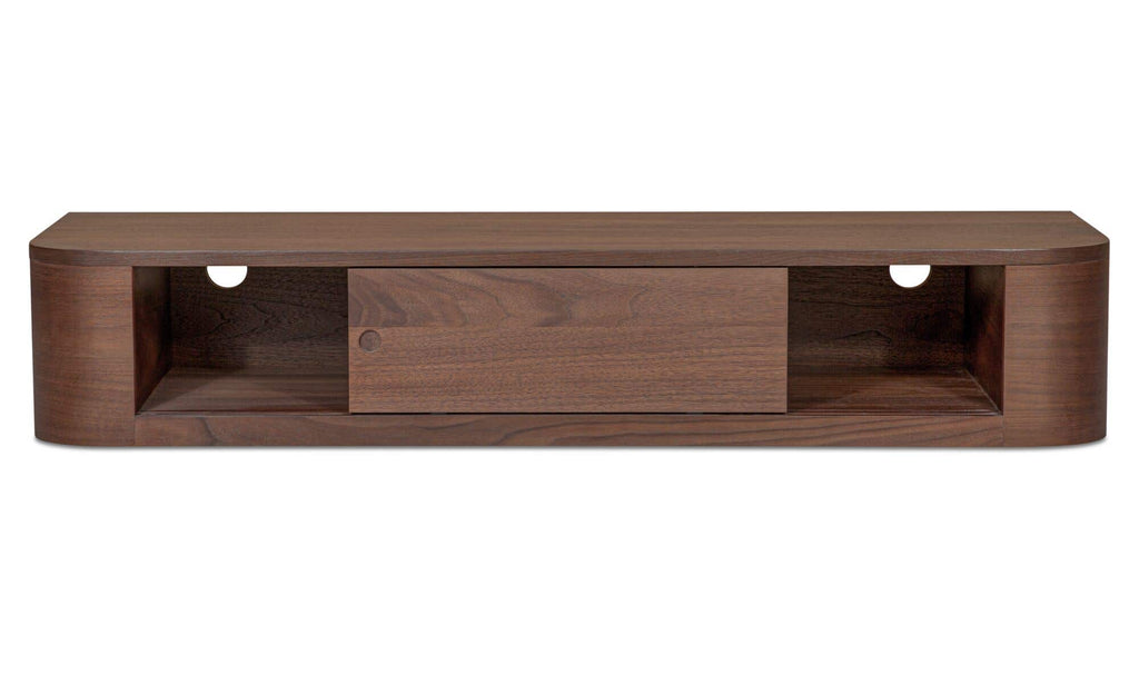 Solid Wood Round Off Floating Console Table