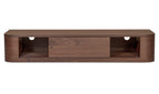 Solid Wood Round Off Floating Console Table
