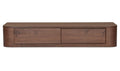 Solid Wood Round Off Floating Console Table - Walnut