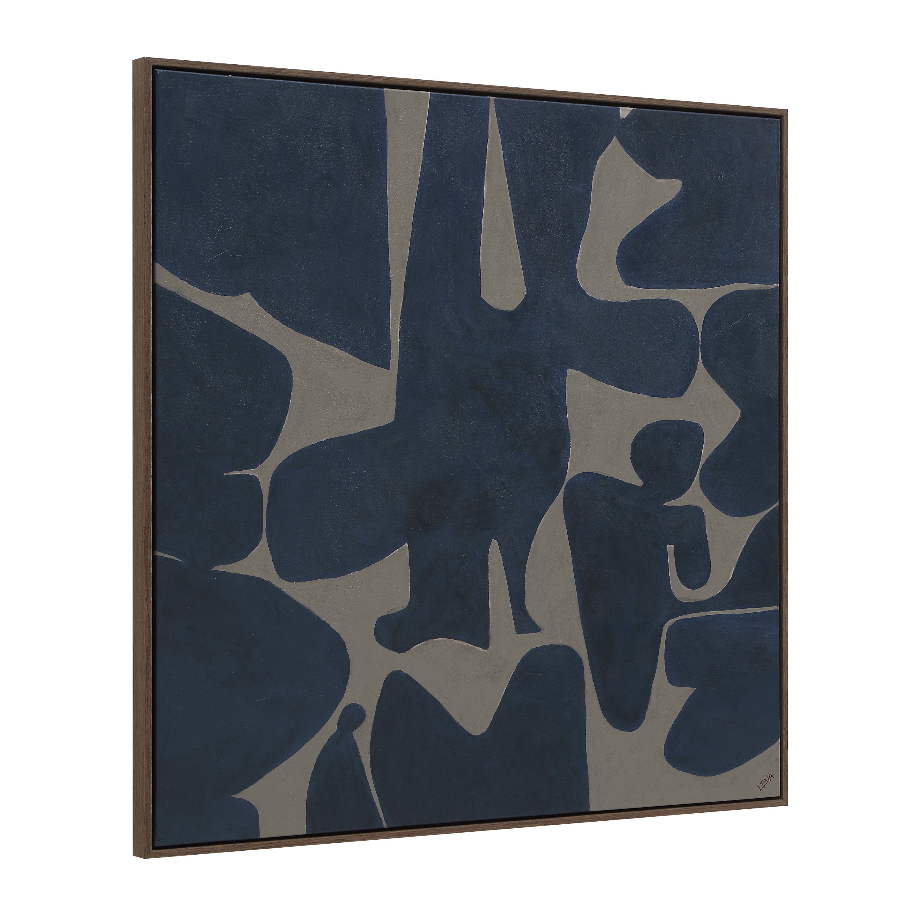 Valerio wall art by Renwil, cotton canvas, black oak frame