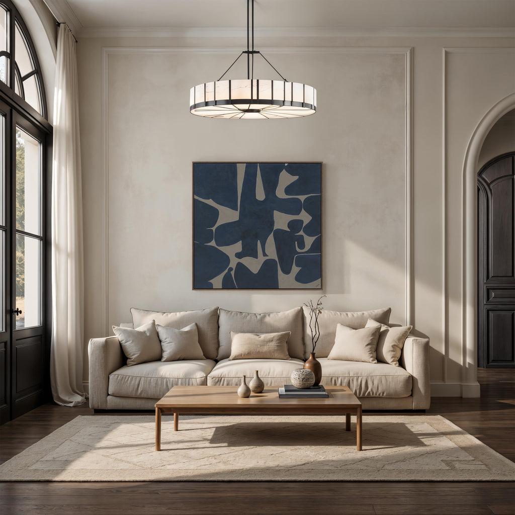 Valerio wall art by Renwil, cotton canvas, black oak frame