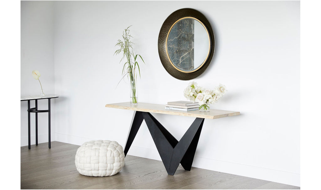 Natural Wood Bird Console Table