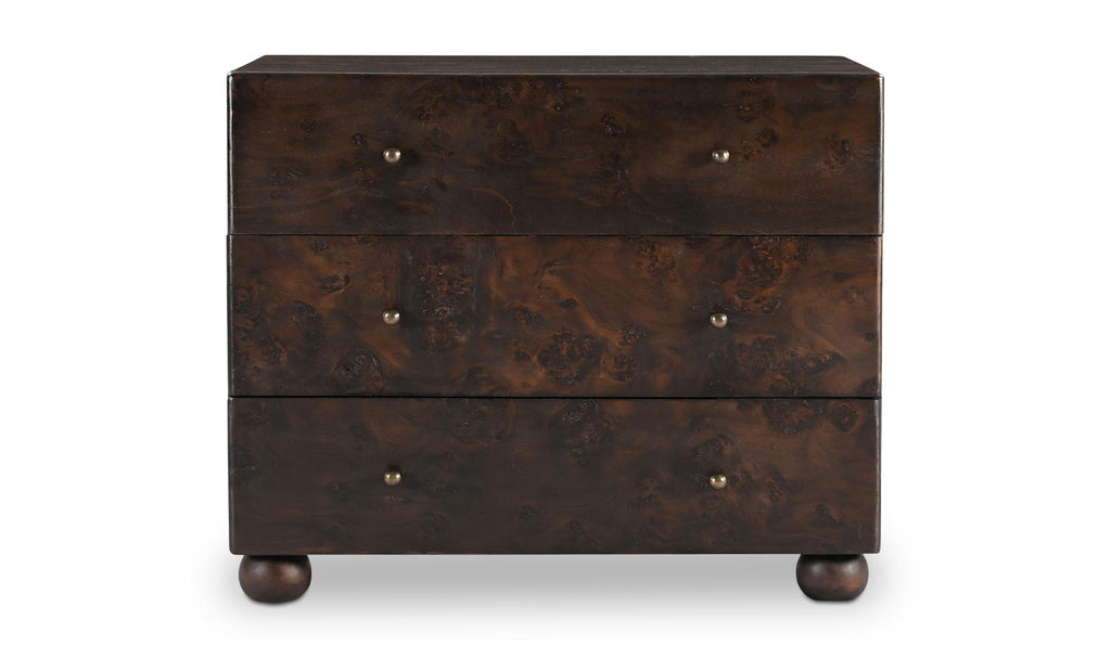 York 3 Drawer Nightstand Dark Brown
