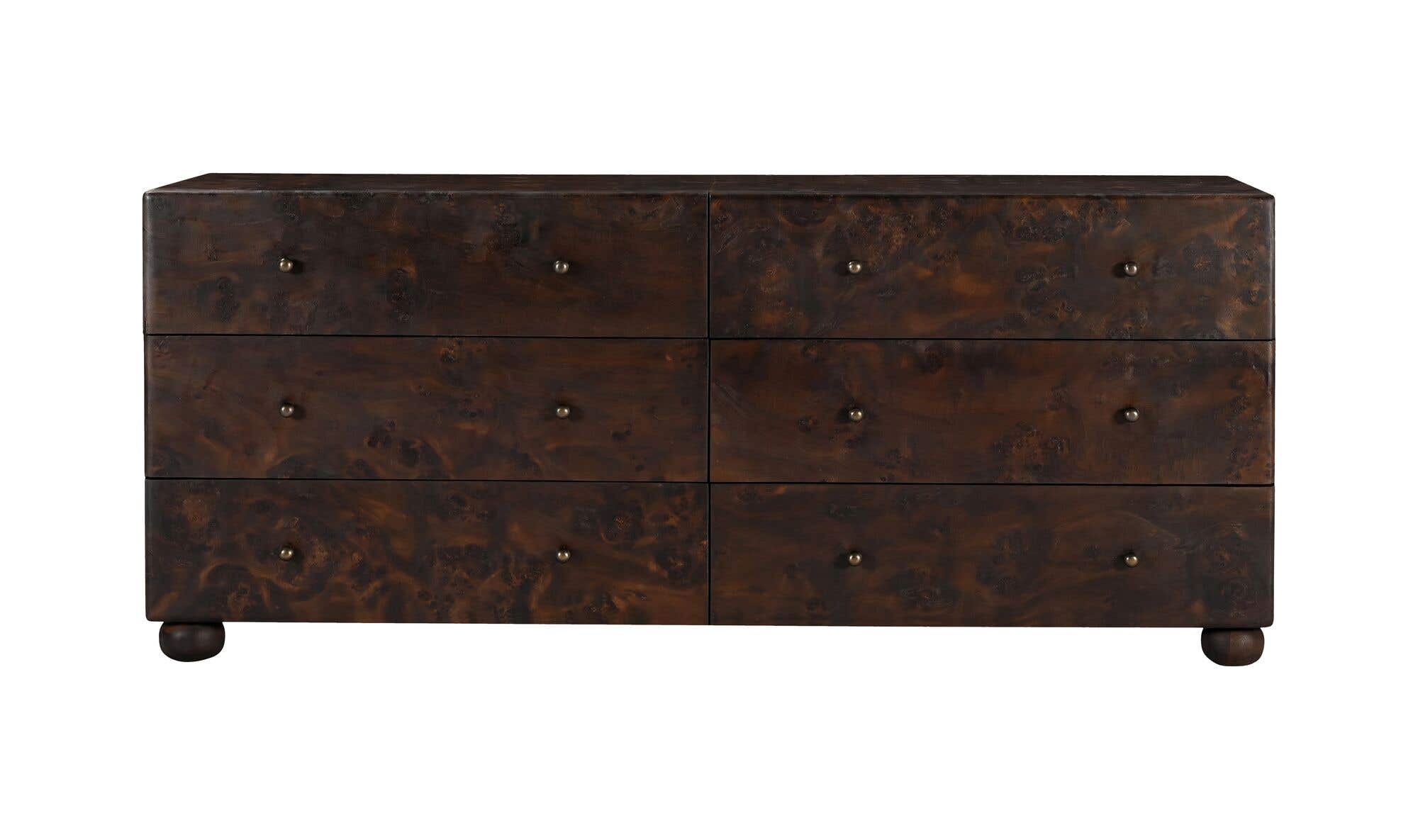 York 6 Drawer Dresser Dark Brown