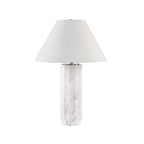 Veda table lamp by Renwil, volakas marble base, solid stone