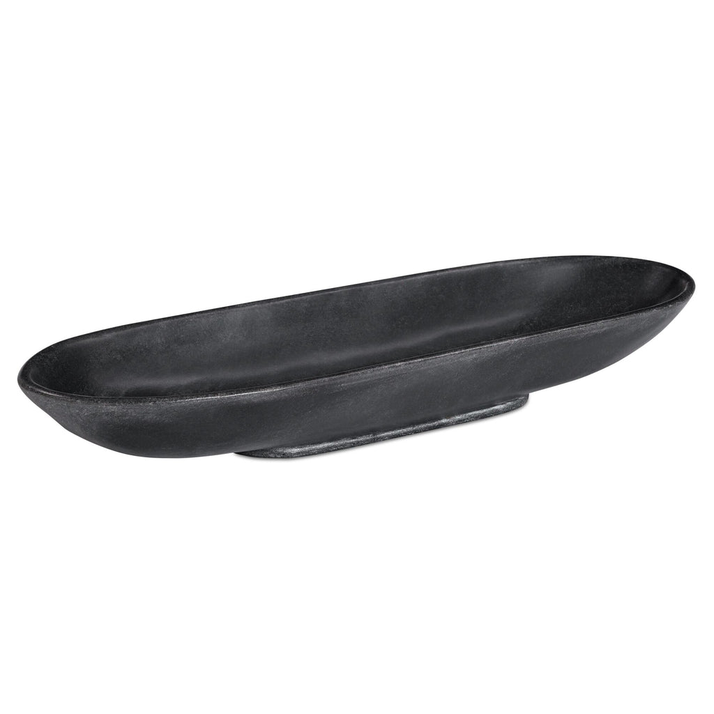 Venetia tray by Moe's Home Collection, Selwara black marble, elliptical