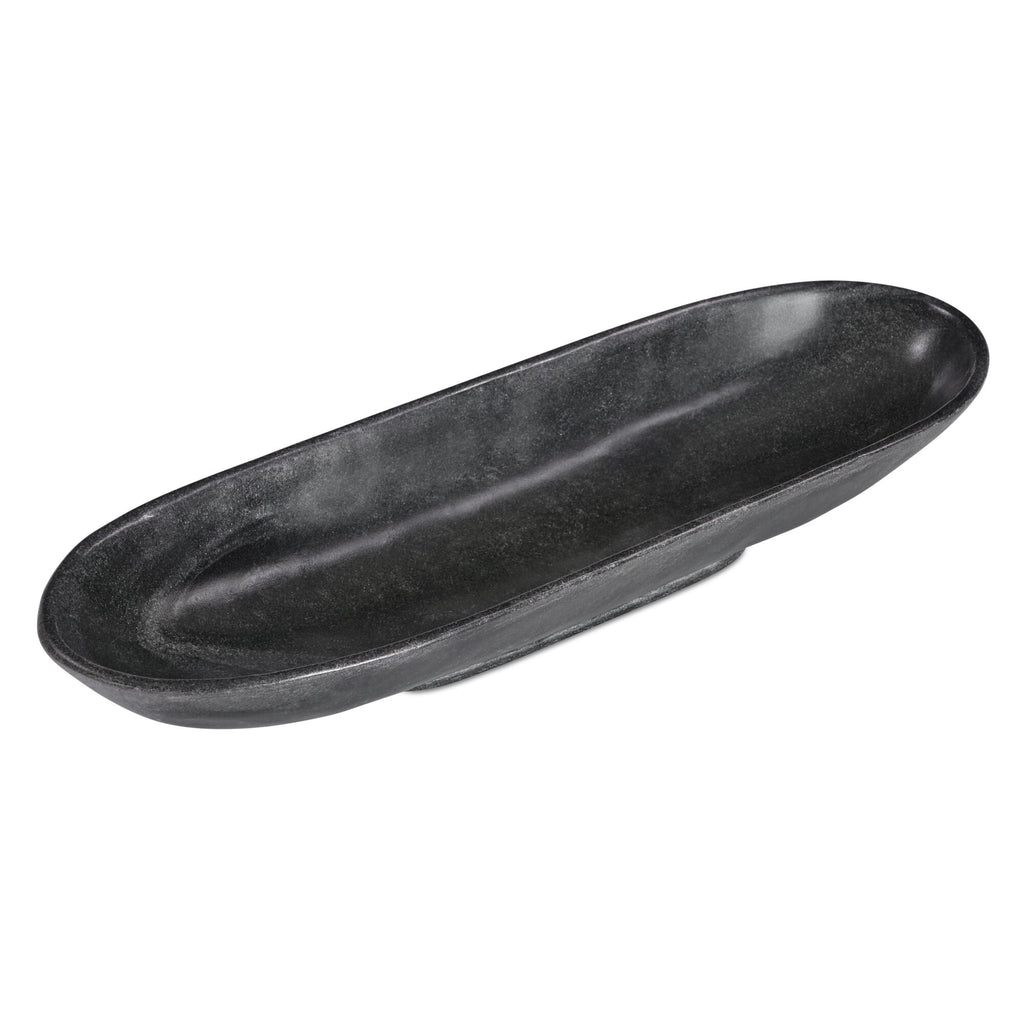 Venetia tray by Moe's Home Collection, Selwara black marble, elliptical