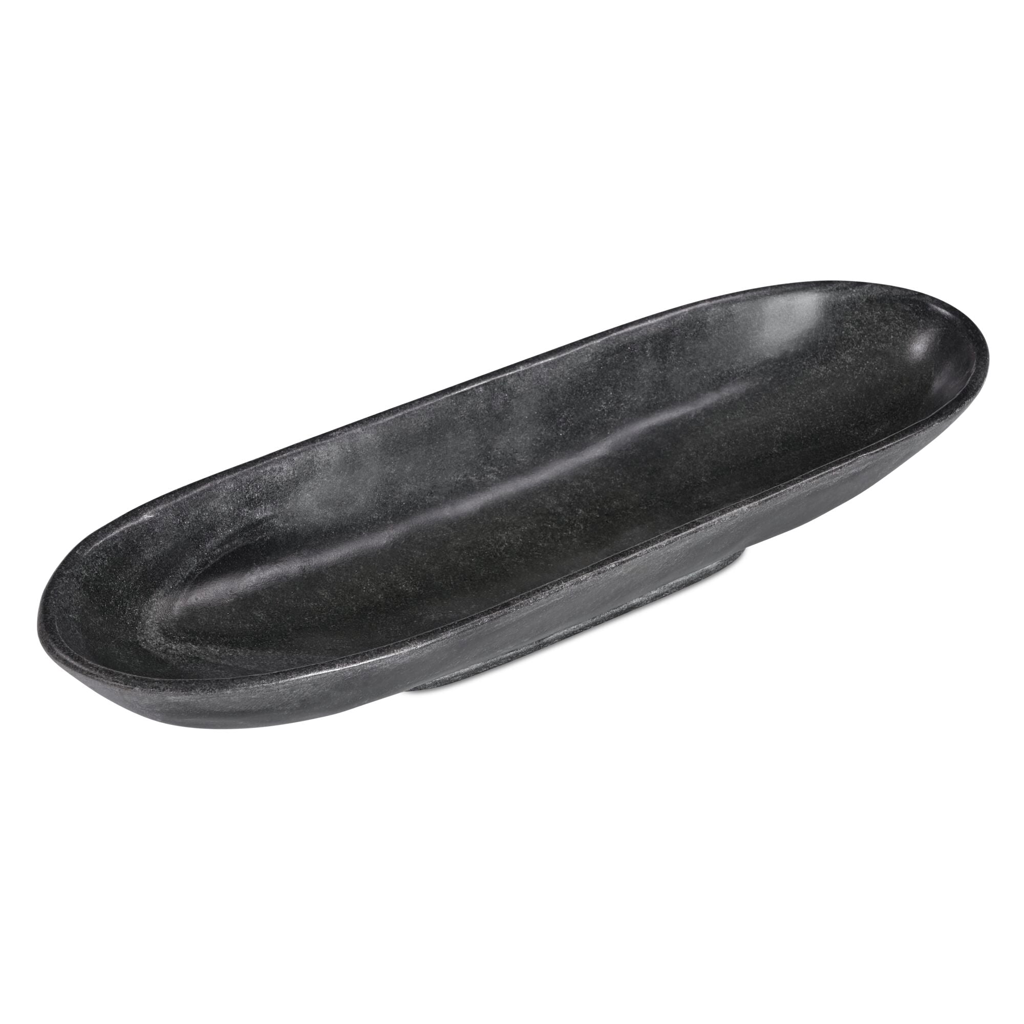 Venetia tray by Moe's Home Collection, Selwara black marble, elliptical