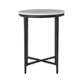 Veroia accent table by Renwil, banswara marble, cast aluminum base
