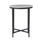 Veroia accent table by Renwil, banswara marble, cast aluminum base
