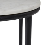 Veroia accent table by Renwil, banswara marble, cast aluminum base