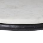 Veroia accent table by Renwil, banswara marble, cast aluminum base