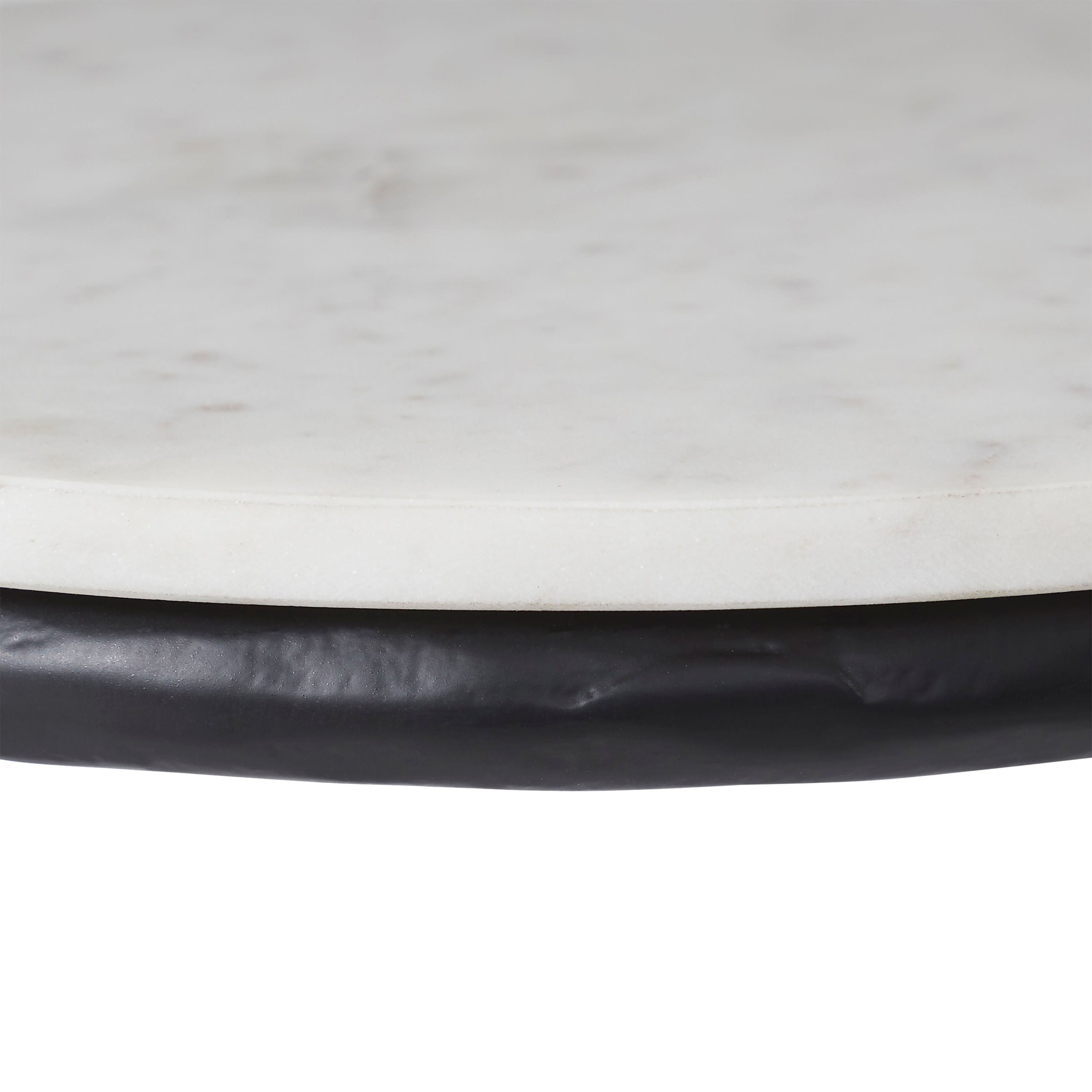 Veroia accent table by Renwil, banswara marble, cast aluminum base