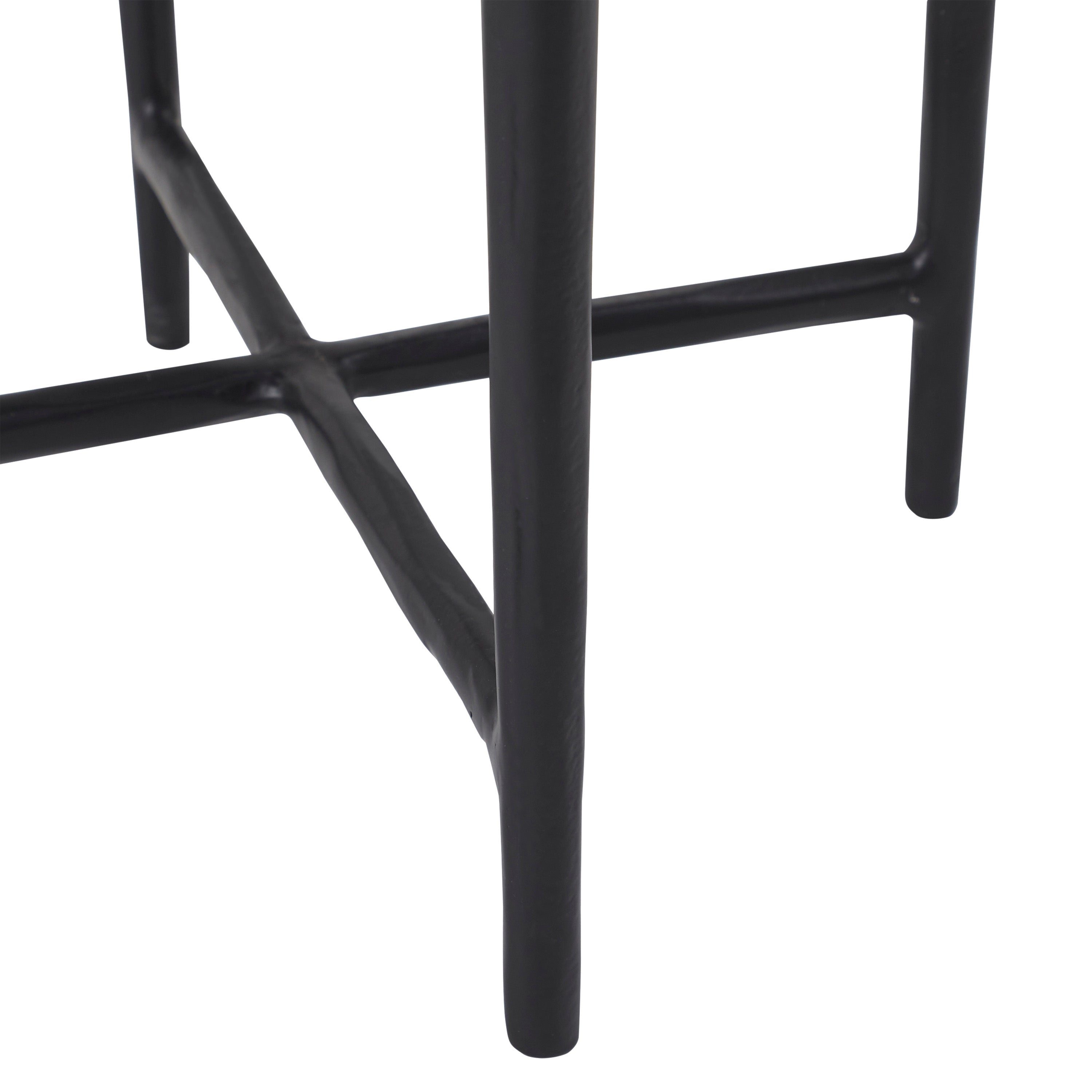 Veroia accent table by Renwil, banswara marble, cast aluminum base