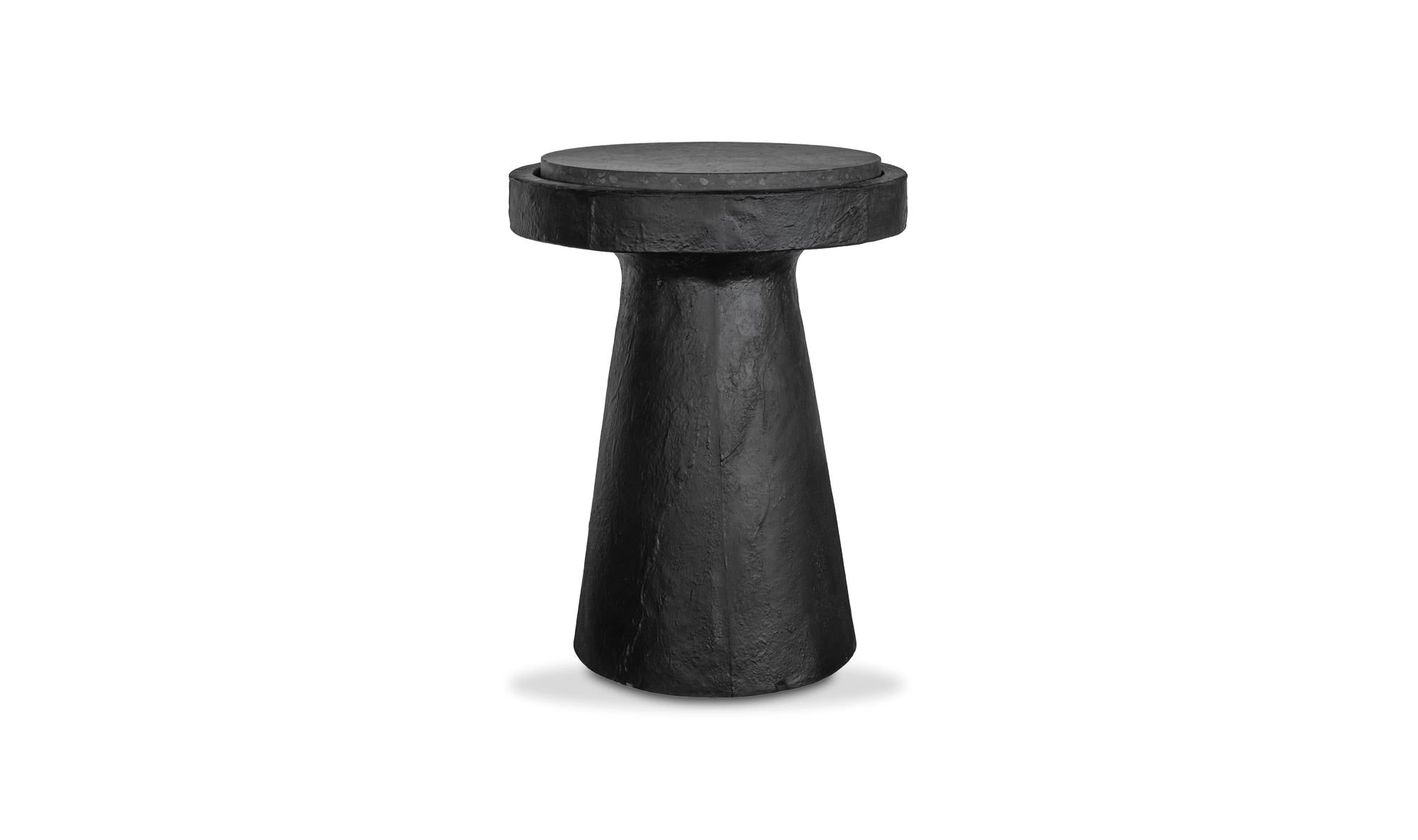 Stone Outdoor Book Side Table Black