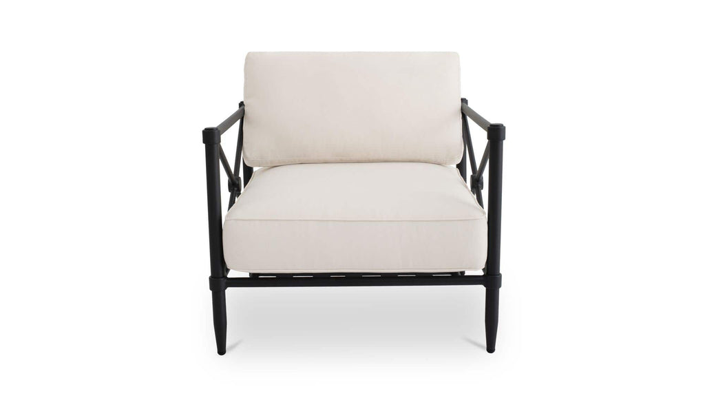 Upholstered Outdoor Willow Accent Chair Cream