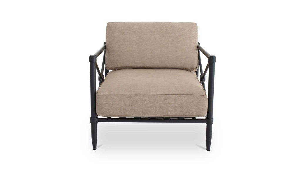 Upholstered Outdoor Willow Accent Chair Light Brown