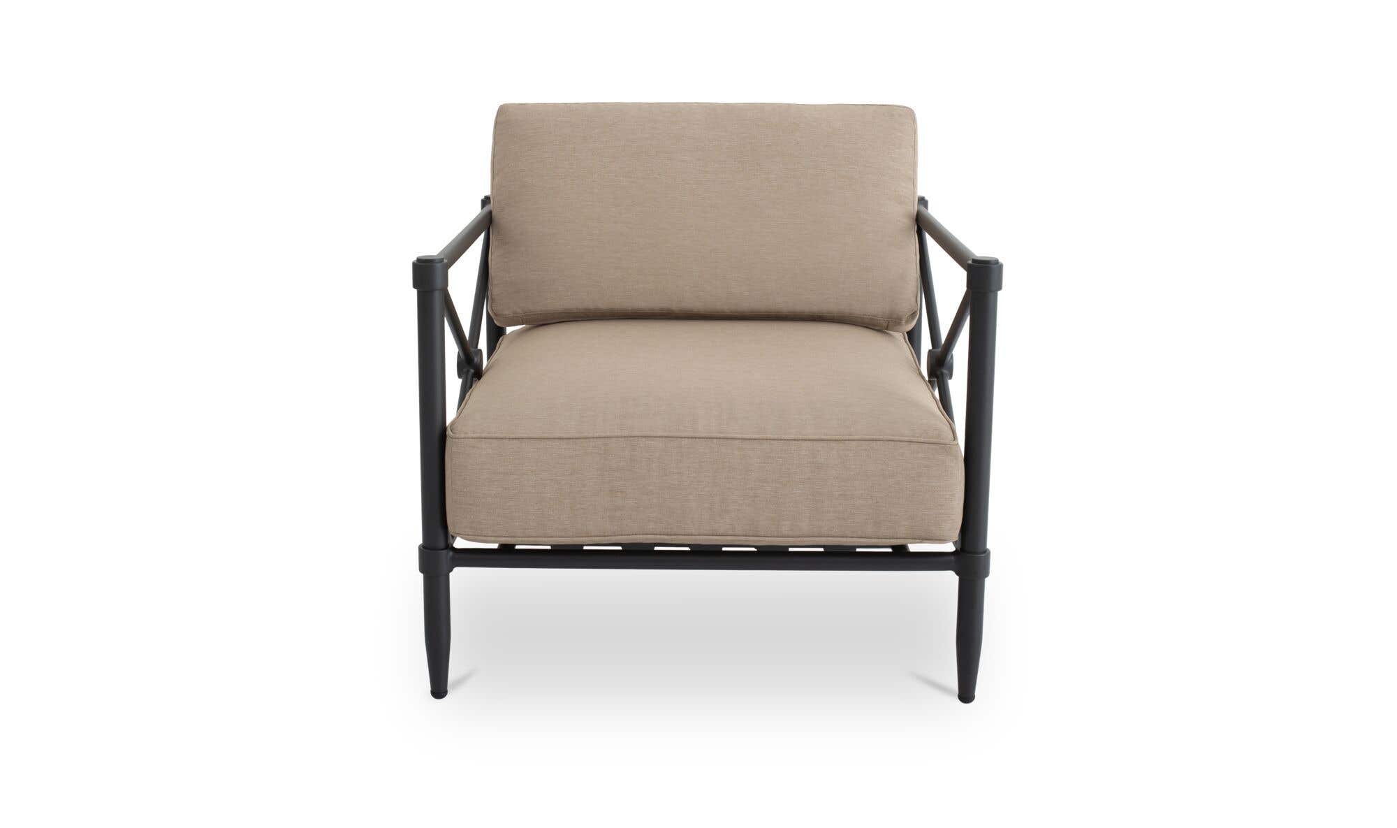 Upholstered Outdoor Willow Accent Chair Light Brown