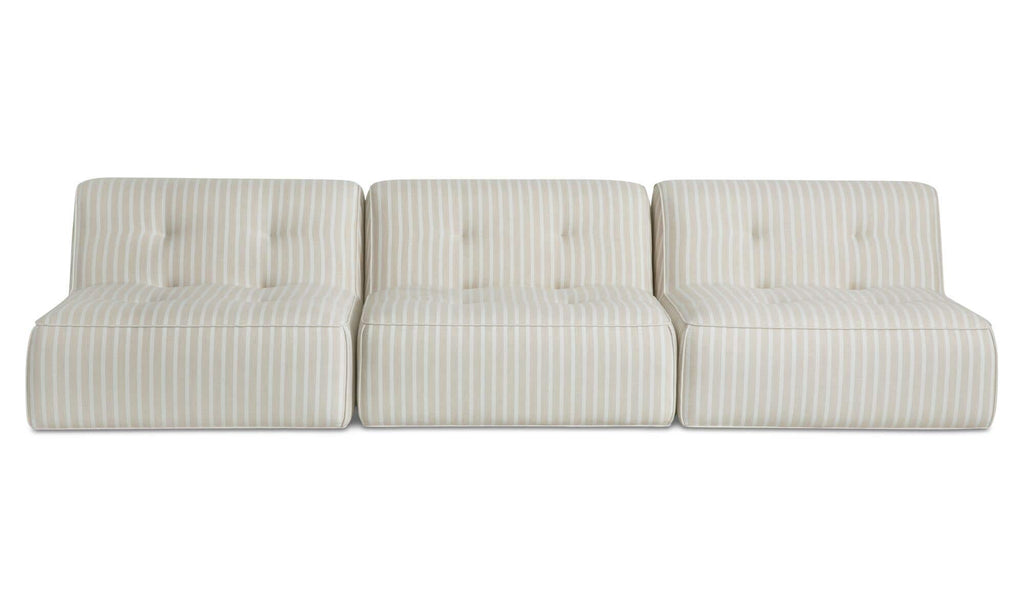 Upholstered Outdoor Sunseeker 3 Piece Sofa Set Brown Stripe