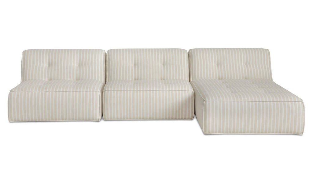 Upholstered Outdoor Sunseeker 3 Piece Lounge Set Brown Stripe