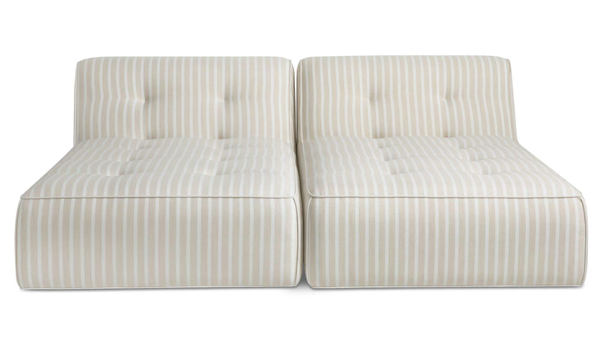 Upholstered Outdoor Sunseeker 2 Piece Sun Lounger Brown Stripe