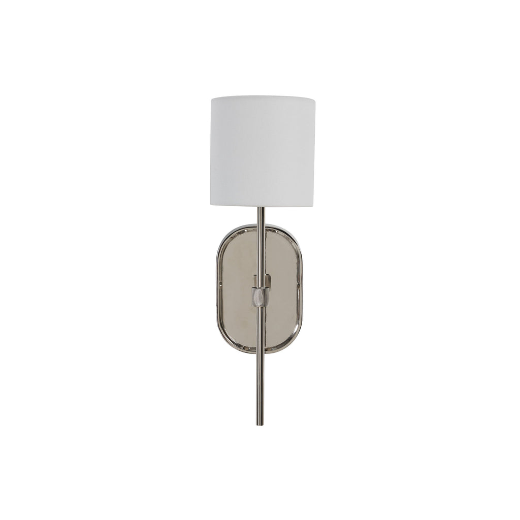 Whitney wall sconce by Renwil, forged iron, polished nickel finish