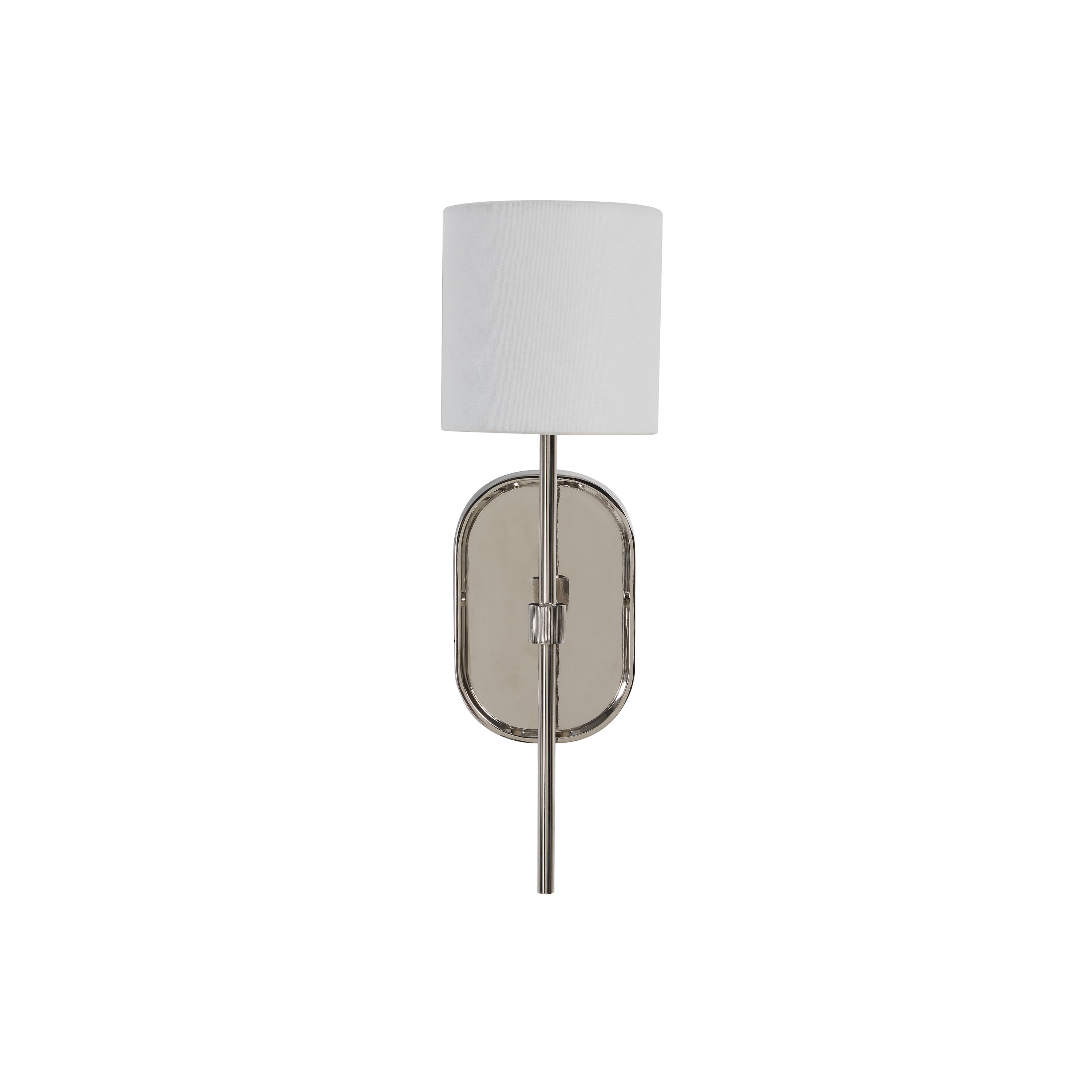 Whitney wall sconce by Renwil, forged iron, polished nickel finish