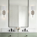Whitney wall sconce by Renwil, forged iron, polished nickel finish