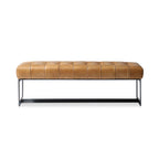 Wyatt bench by Moe's Home Collection, full-grain leather, tan