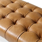 Wyatt bench by Moe's Home Collection, full-grain leather, tan