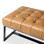 Wyatt bench by Moe's Home Collection, full-grain leather, tan