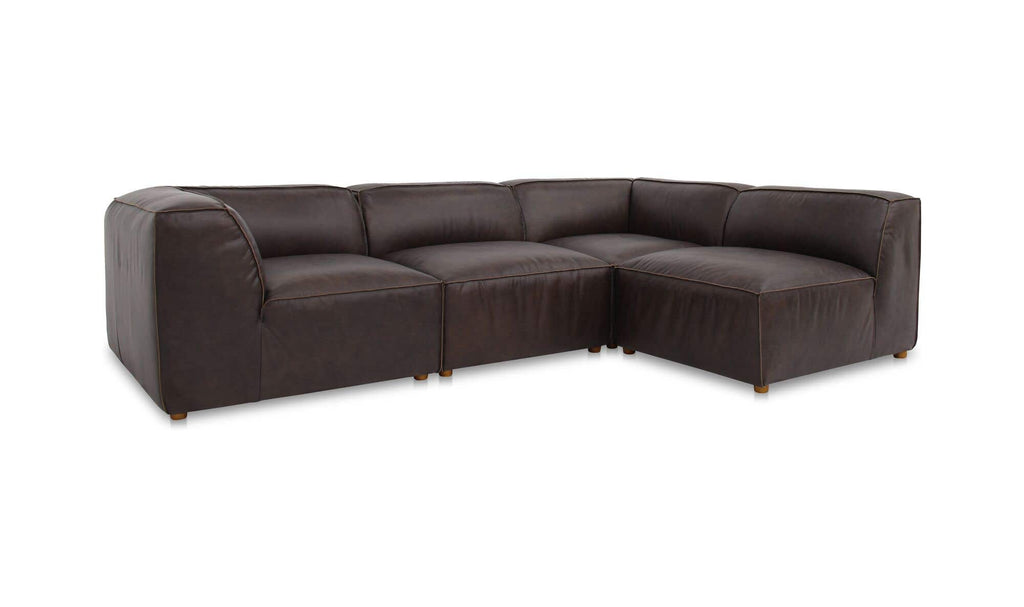 Form Signature Modular Sectional Espresso Brown Leather 3
