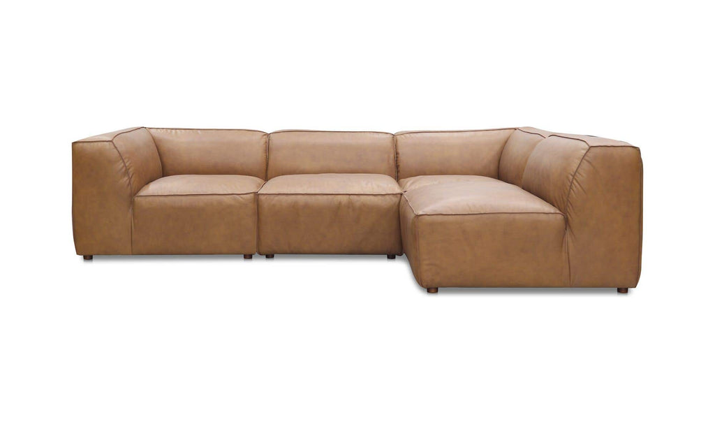 Form Signature Modular Sectional Espresso Brown Leather Sonoran Tan