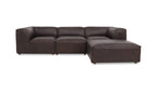 Leather Form Lounge Modular Sectional Espresso Brown