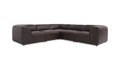 Leather Form Classic L-Shaped Modular Sectional Espresso Brown