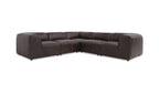 Leather Form Classic L-Shaped Modular Sectional Espresso Brown