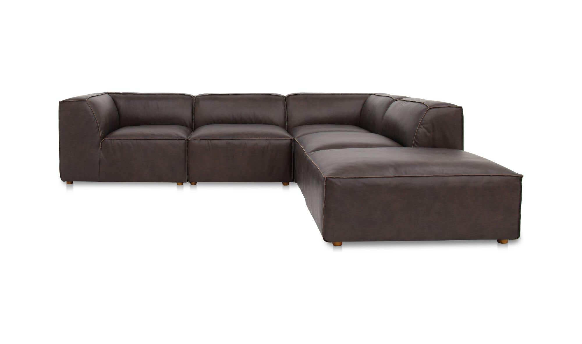 Leather Form Dream Modular Sectional Espresso Brown