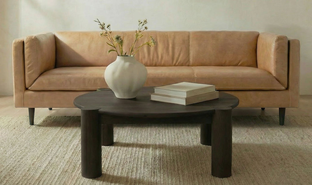 Leather Woods Sofa Tan view 2