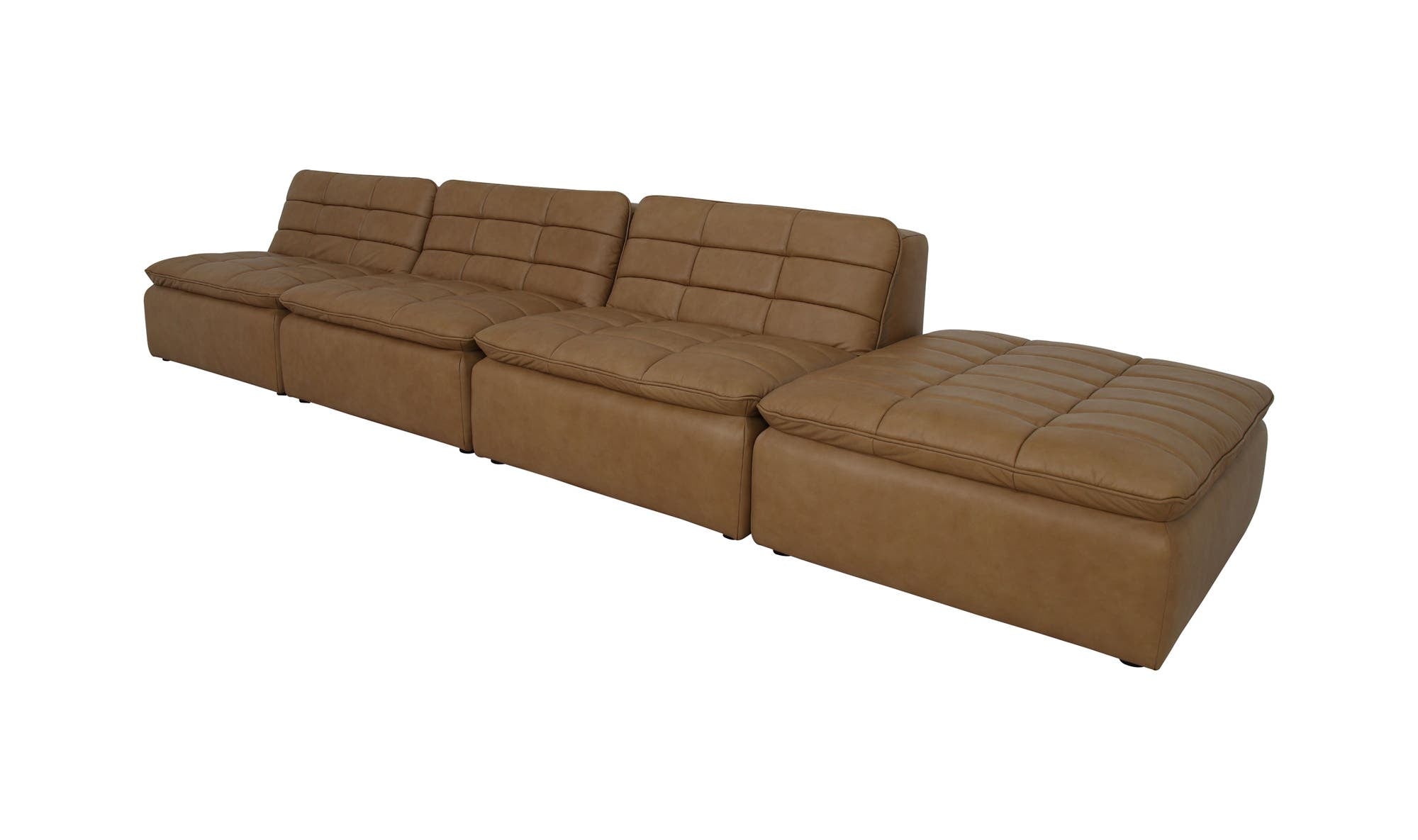 Lino Lounge Modular Sectional Tan Leather 2