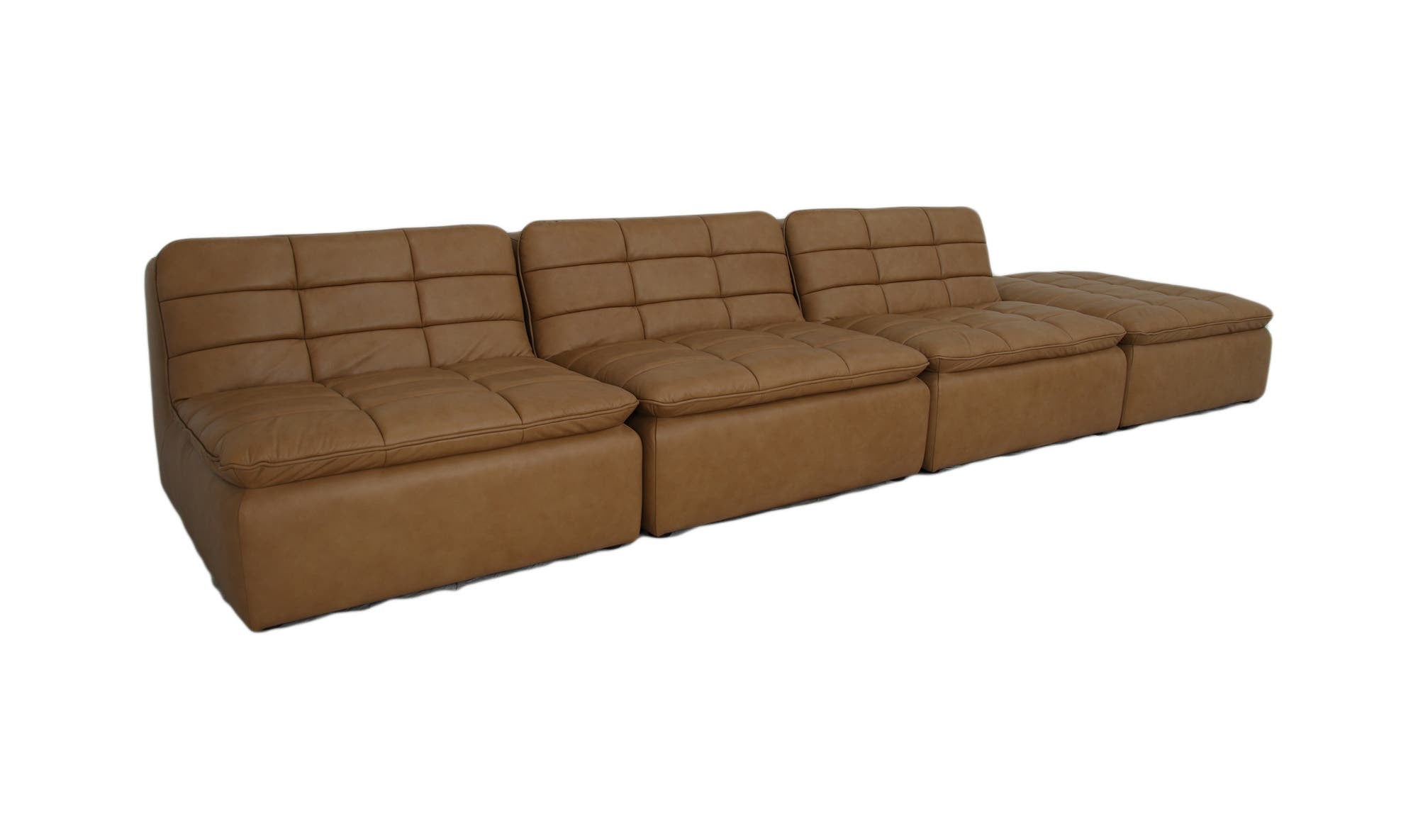 Lino Lounge Modular Sectional Tan Leather 3