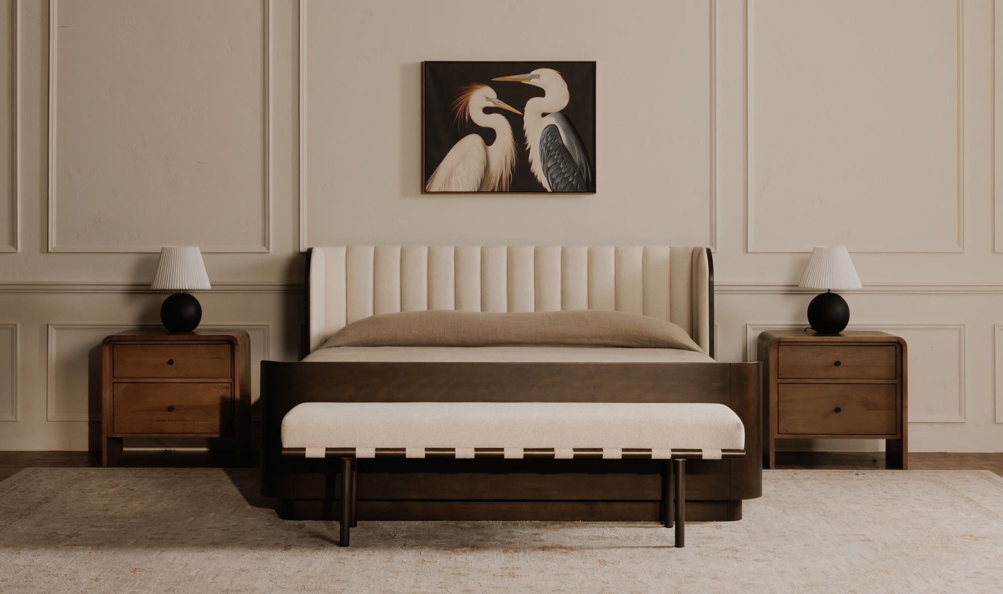 Carson Dining Bench Beige view 2