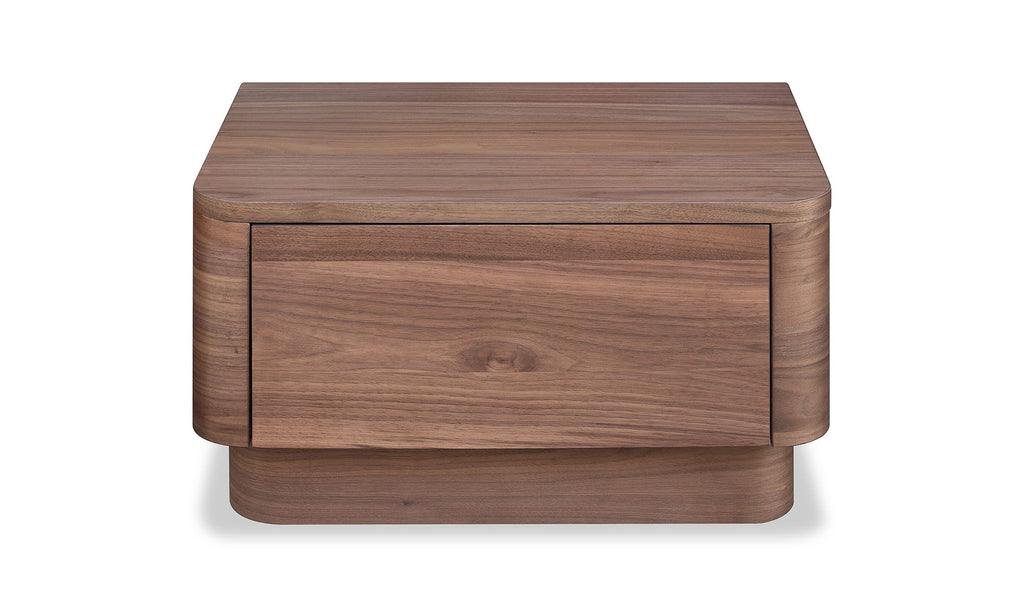 Round Off Small Nightstand Light Oak Brown Walnut