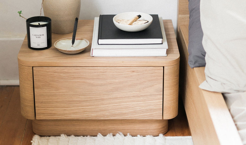 Round Off Small Nightstand Light Oak Brown 6